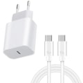 Miniatyrbillede 1 af 4: iPhone 15 Hurtigoplader - Adapter 20W + 1 METER Kabel USB-C (Adapter+1Meter kabel)