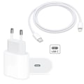 Miniatyrbillede 1 af 2: iPhone Hurtiglader – 20W PD Adapter + 2M Lightning-kabel (20W Adapter + 2M Kabel)