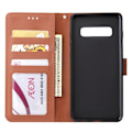 Miniatyrbillede 4 af 10: Samsung S10 PLUS Pungetui / Cover i LÆDER (3 kort) - 7 Farver - SORT sort