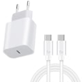 Miniatyrbillede 1 af 4: iPhone Hurtiglader 20W Adapter + 2M Kabel – iPhone & Android