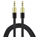 Miniatyrbillede 1 af 6: AUX Kabel 3.5mm | Guldbelagt | Slidstærk kabel SORT sort