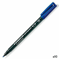 Miniatyrbild 1 av 2: Permanent markörpenna Staedtler Lumocolor 317-3 M Blå (10 antal)