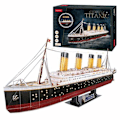Miniatyrbild 3 av 3: Barnpussel i trä CubicFun Titanic 3D 266 Delar