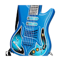 Miniatyrbild 3 av 6: Gitarr för barn Reig Mikrofon Blå