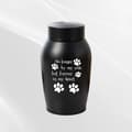 Kæledyrskremeringsurner, hunde- og katteaskeurner, poteaftryk mindeurner, kæledyrsmindeurner (medium, sort)
