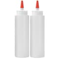 2-pack plastflaskor för såser - Kryddflaskor för vätskor - BPA-fri klämflaska med lock - Ketchup, sirap, olja, dressingar
