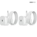 Laddare - Snabbladdare 20W USB-C - Adapter + Kabel 2m Vit 2-pack 2-Pack USB-C 2-Pack