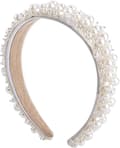 Pärlhårband för kvinnor, vita konstgjorda pärlor, brudhårband, pärlhårband, bröllopshårprydnader, hårstylingaccessoarer