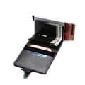 Miniatyrbillede 2 af 4: Sort RFID NFC Beskyttelsespung Kortholder 5 kort (Ægte læder) Sort