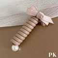 Pikkukuva 8 / 8: Bowknot-punotut puhelinlangalliset hiusnauhat Gray
