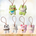 Pikkukuva 3 / 8: Squeak Doll Name Tarra Riipus Sammakko Panda Pehmo Matkalaukkulappu Rabbit