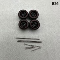 Pikkukuva 1 / 8: 1 set 1/64 mallin auton pyörät kumirenkailla muokatut osat Ve B26 10Claws Red