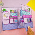 Pikkukuva 4 / 7: e Hiljainen kirja Tyttöjen pukeutumistarra Käsintehdyt DIY Puzzle Lelut Mat