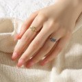 Miniatyrbillede 6 af 8: Trendy zinklegering funklende solmåneåbning, justerbar ring A1