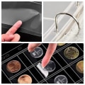 Miniatyrbillede 4 af 8: Bærbar møntsamlingssæt Multilommer Pvc Transparent Loos B
