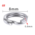 Miniatyrbilde 1 av 5: 50 Stk Fiskeringer Splittringer i rustfritt stål Solid Ring Lure 8mm