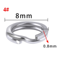 Miniatyrbillede 1 af 5: 50 Stk Fiskeringe Splitringe i rustfrit stål Solid Ring Lure 8mm