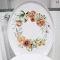 Miniatyrbilde 8 av 8: WC Stickers Toalett Floral Wall Sticker For Bad Toalett Lokk D