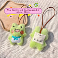 Pikkukuva 1 / 8: Squeak Doll Name Tarra Riipus Sammakko Panda Pehmo Matkalaukkulappu Frog