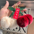 Pikkukuva 3 / 7: Cherry Pom Pom Ball Riipus avaimenperä Avaimenperä Autolaukku Kukkaroavain Red