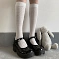 Pikkukuva 6 / 8: Japan Style -sukat Pitkät sukat Solid Black White Naissukat Black