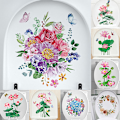 Miniatyrbilde 4 av 8: WC Stickers Toalett Floral Wall Sticker For Bad Toalett Lokk H