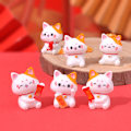 Miniatyrbild 2 av 8: 1 st nyår tecknad Lucky Cat Micro Landscape Resin Cat Micr C