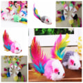 Pikkukuva 5 / 8: 1kpl/erä Pehmeä Fleece False Mouse Cat Lelut Värikäs Feather Funn