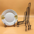 Miniatyrbilde 3 av 5: Skjermstativ av jern Svart jernstaffelplate Skjermfotoholder 7inch