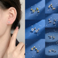 Miniatyrbillede 2 af 8: 1 par ørestikker Crystal Ear Stud Rustfrit stål Helix Ear A7