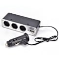 Miniatyrbillede 1 af 7: Sort 3 Ways Multi Socket Car Lighter Splitter USB Oplader