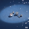 Miniatyrbillede 1 af 8: 1 par ørestikker Crystal Ear Stud Rustfrit stål Helix Ear A6