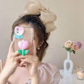 Miniatyrbild 8 av 8: Hög hästsvans Hårgrepp Clip Chiffong Bow Banan Clip Female Cli A2