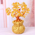Pikkukuva 8 / 8: Feng Shui Money Wealth Tree Keltainen Sitriini Ametisti Crystal Luc Light yellow
