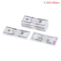 Miniatyrbillede 1 af 5: 100 Stk/sæt 1:12 Dukkehus 5/10/20/50/100 Dollar Valuta Banknr. 5 USD,100pcs