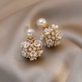 Miniatyrbillede 3 af 5: Fashion Shell Pearl Ball Shape Stud øreringe til kvinder bryllup