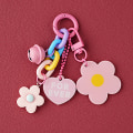 Miniatyrbillede 7 af 8: Creative Candy Color Flower Heart Pendant Keychain e Keyring Ba Yellow