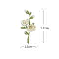 Miniatyrbilde 6 av 6: Ny stil Emalje Lily Magnolia Alba Blomstersøljer for kvinner C