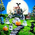 Miniatyrbillede 3 af 8: Halloween krystalkugle ornament hjem mikro landskab dekoration A4