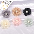 Miniatyrbillede 6 af 8: 1 Stk 5 cm Mesh Gaze Blomster Til DIY Bryllupsfest Tøj Sko Gray
