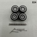 Pikkukuva 1 / 8: 1 set 1/64 mallin auton pyörät kumirenkailla muokatut osat Ve B34 10Claws