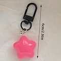 Miniatyrbild 7 av 7: Rose Red Fat Star Key Ring Holder Glitter Pendant Colorful Keyc