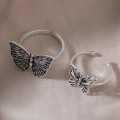 Miniatyrbillede 8 af 8: Ny Punk Ringe Sommerfugl Ring Til Damer Justerbar Åben Finger 1 Set