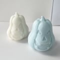 Miniatyrbillede 3 af 8: Kranie Græskarhoved Silikone Lyseform DIY Halloween Gips S D