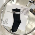 Miniatyrbillede 8 af 8: Dame Sokker Efterår Simple Casual Sort Hvid Stribede Luv Sokker A2