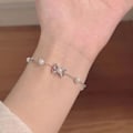 Pikkukuva 7 / 8: Sweet n Style jäljitelmä Pearl Link Chain Rannekoru Crystal Bowkn 2