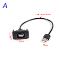 Miniatyrbillede 1 af 5: Bil Dashboard Flush Mount USB2.0 Panel forlængerkabel Adapter A