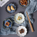 Miniatyrbillede 7 af 8: 1 Stk Keramisk Smagsfad Blomsterform Porcelænsnøddefad Lille N4