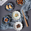 Miniatyrbillede 7 af 8: 1 Stk Keramisk Smagsfad Blomsterform Porcelænsnøddefad Lille N8