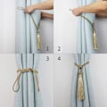 Miniatyrbillede 4 af 5: 1 STK Gardin Tiebacks kvast Gardin Clips Rope Gardin Tie Back White